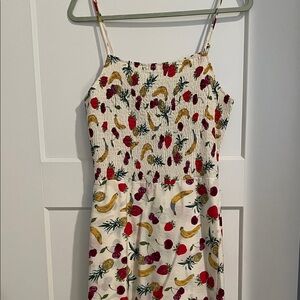 NWT Sadie & Sage Cream Floral Smocked Top with Fruit